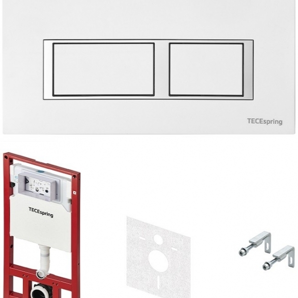 Инсталляция, TECE, TeceSpring V, для унитаза, шгв 506*165*1144, цвет клавиши/панели-белый глянцевый с хромированным контуром клавиш (стар.арт.K955203)
