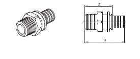 [НЕСТАНДАРТ]   Переходник с наружной резьбой SDR 11, 25х2,3- R 1/L22