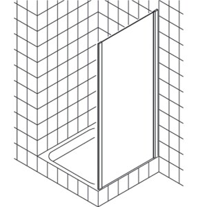 Боковая стенка душевой кабины, Kermi, Ibiza 2000, шв 800*1850, цвет стекла-прозрачный