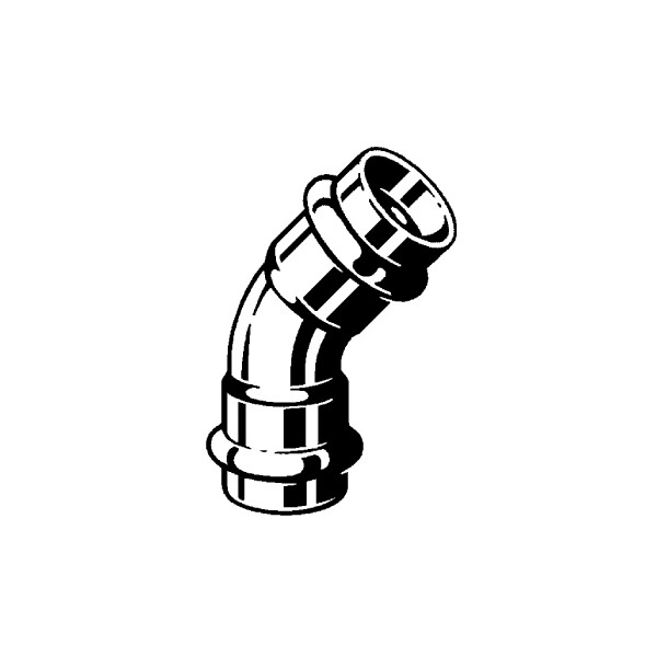 Отвод BB 45° Profipress, c SC-Contur, 42 мм, медь