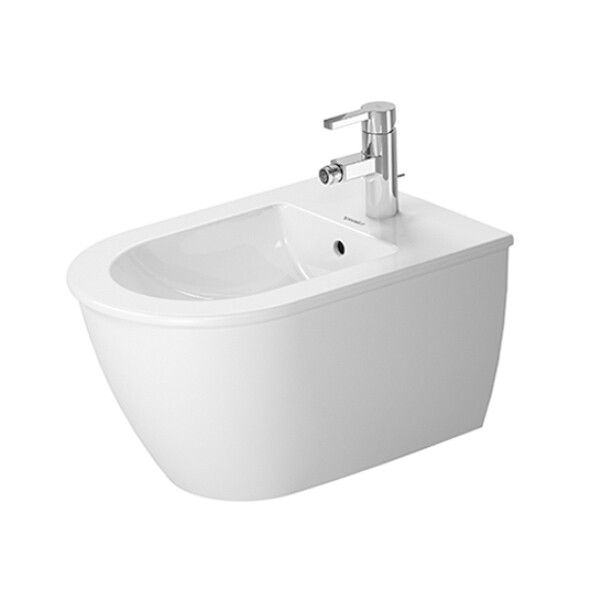 Биде, Duravit, Darling New, ширина, мм-370, глубина, мм-540, высота, мм-290, тип установки-подвесной, форма чаши-овальная, отверстия для смесителя-одно, матер