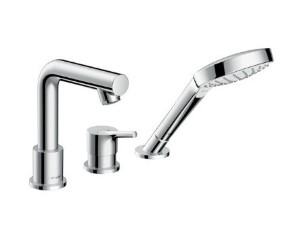 Смеситель для ванны и душа, Hansgrohe, Talis S, тип открывания воды-однорычажный, тип регулирования воды-керамический узел смешивания, тип установк