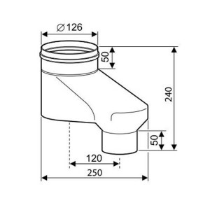 Вертикальный адаптер DN80/80 на DN80/125, AZ 175